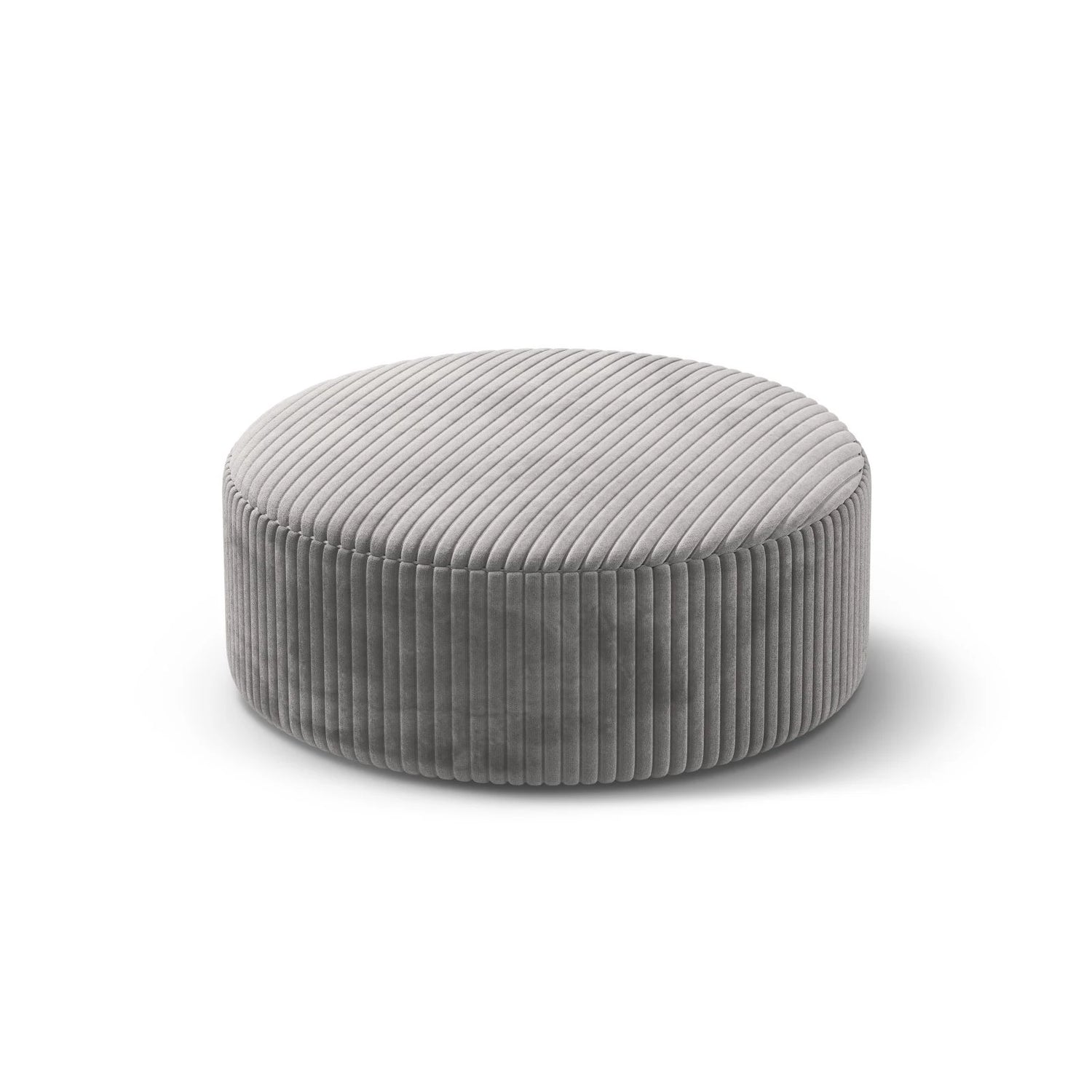 Dia Pouf aus Corduroy (Tilia 86) in Hellgrau, 90x90 cm – Bild 2