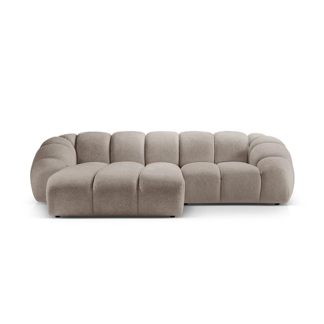 Diana 3-Sitzer Ecksofa Links, mit Bezug aus Samt oder Strukturstoff, 294x182 cm – Bild 1