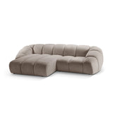 Diana 3-Sitzer Ecksofa Links, mit Bezug aus Samt oder Strukturstoff, 294x182 cm – Bild 4