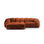 Diana 3-Sitzer Ecksofa Links, mit Bezug aus Strukturierter Stoff (Bub10) in Terrakotta, 294x182 cm – Bild 1