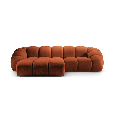 Diana 3-Sitzer Ecksofa Links, mit Bezug aus Strukturierter Stoff (Bub10) in Terrakotta, 294x182 cm – Bild 1
