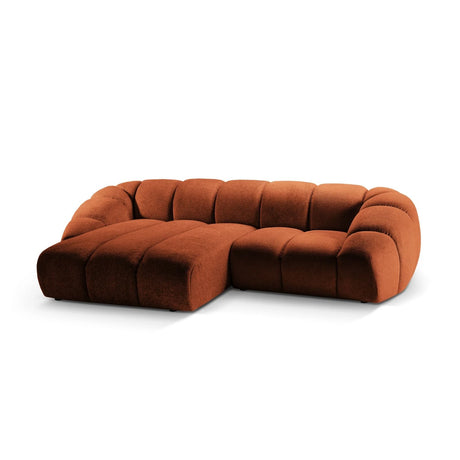 Diana 3-Sitzer Ecksofa Links, mit Bezug aus Strukturierter Stoff (Bub10) in Terrakotta, 294x182 cm – Bild 4
