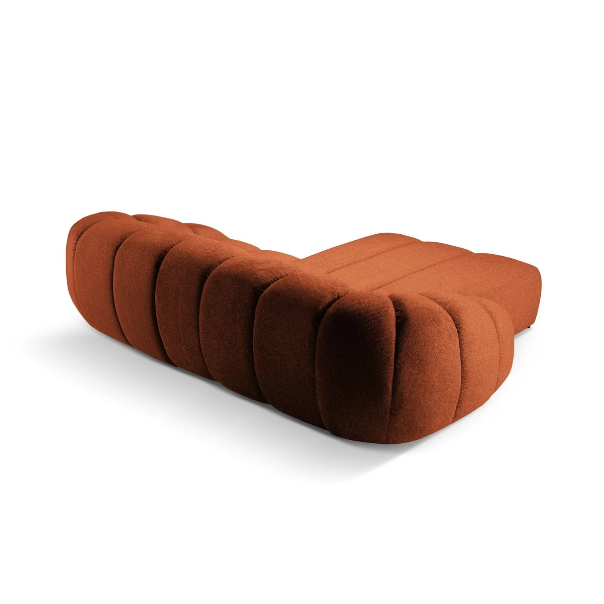 Diana 3-Sitzer Ecksofa Links, mit Bezug aus Strukturierter Stoff (Bub10) in Terrakotta, 294x182 cm – Bild 5