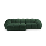 Diana 3-Sitzer Ecksofa Links, mit Bezug aus Strukturierter Stoff (Bub12) in Grün, 294x182 cm – Bild 1