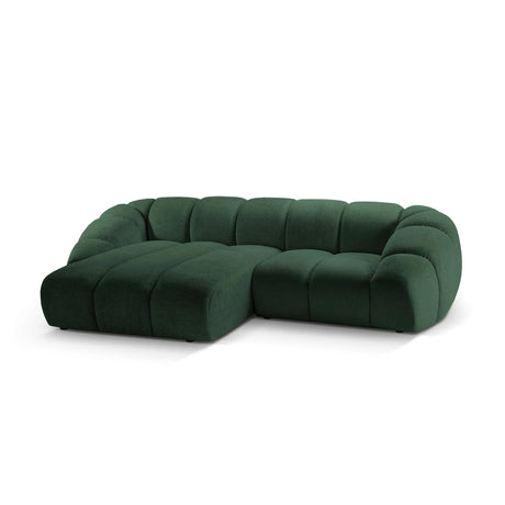 Diana 3-Sitzer Ecksofa Links, mit Bezug aus Strukturierter Stoff (Bub12) in Grün, 294x182 cm – Bild 4