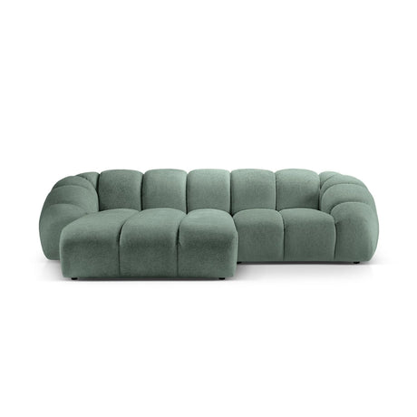 Diana 3-Sitzer Ecksofa Links, mit Bezug aus Strukturierter Stoff (Bub13) in Mint, 294x182 cm – Bild 1