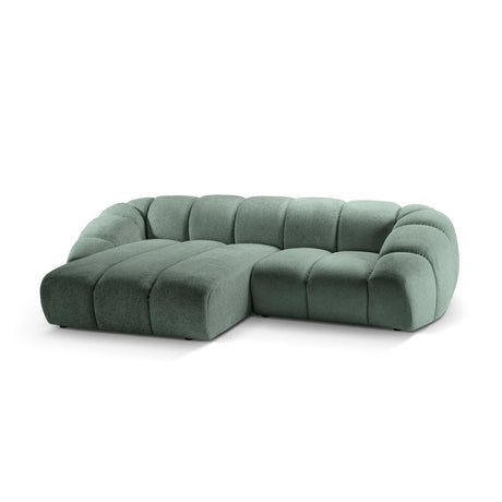 Diana 3-Sitzer Ecksofa Links, mit Bezug aus Strukturierter Stoff (Bub13) in Mint, 294x182 cm – Bild 4