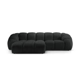Diana 3-Sitzer Ecksofa Links, mit Bezug aus Strukturierter Stoff (Bub17) in Anthrazit, 294x182 cm – Bild 1