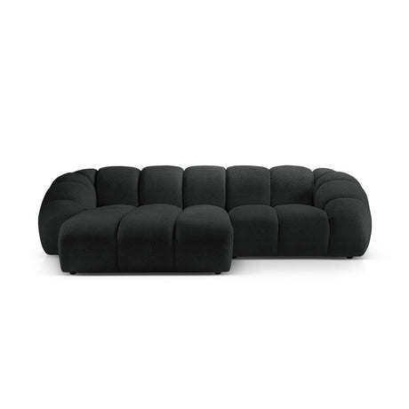 Diana 3-Sitzer Ecksofa Links, mit Bezug aus Strukturierter Stoff (Bub17) in Anthrazit, 294x182 cm – Bild 1