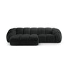 Diana 3-Sitzer Ecksofa Links, mit Bezug aus Strukturierter Stoff (Bub17) in Anthrazit, 294x182 cm – Bild 1