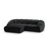 Diana 3-Sitzer Ecksofa Links, mit Bezug aus Strukturierter Stoff (Bub17) in Anthrazit, 294x182 cm – Bild 4