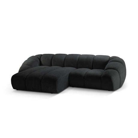 Diana 3-Sitzer Ecksofa Links, mit Bezug aus Strukturierter Stoff (Bub17) in Anthrazit, 294x182 cm – Bild 4