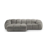Diana 3-Sitzer Ecksofa Links, mit Bezug aus Strukturierter Stoff (Bub7) in Hellgrau, 294x182 cm – Bild 1