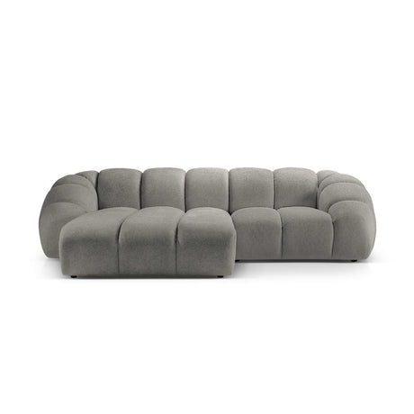 Diana 3-Sitzer Ecksofa Links, mit Bezug aus Strukturierter Stoff (Bub7) in Hellgrau, 294x182 cm – Bild 1