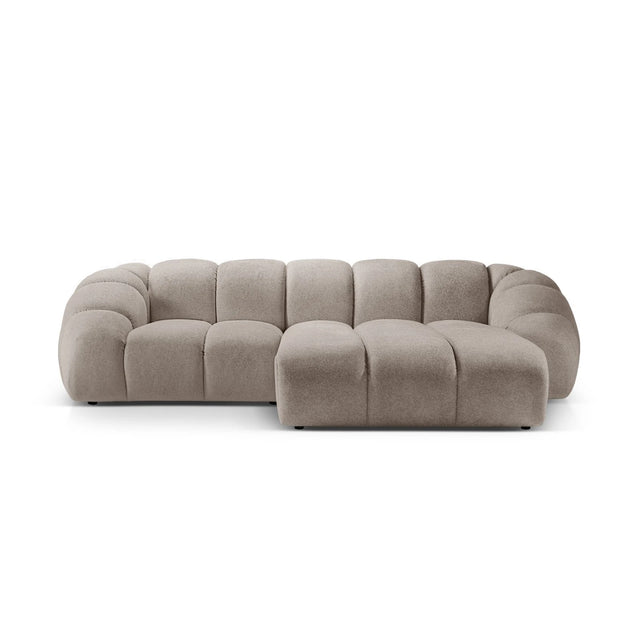 Diana 3-Sitzer Ecksofa Rechts, mit Bezug aus Samt oder Strukturstoff, 294x182 cm – Bild 1