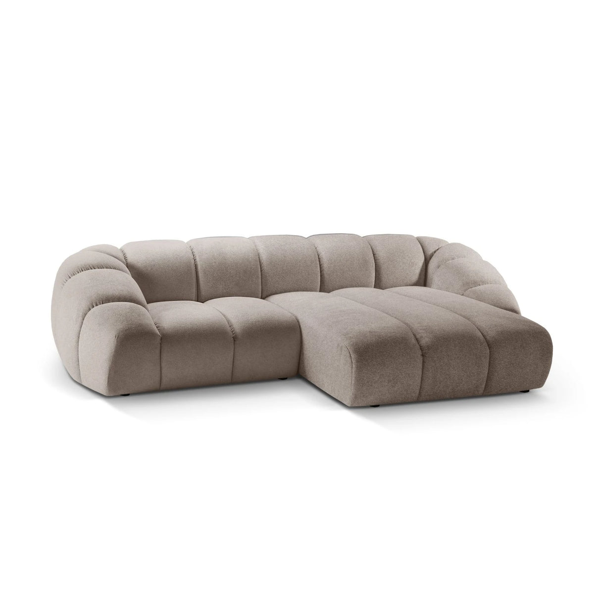 Diana 3-Sitzer Ecksofa Rechts, mit Bezug aus Samt oder Strukturstoff, 294x182 cm – Bild 4