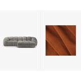 Diana 3-Sitzer Ecksofa Rechts, mit Bezug aus Samt (Sal14) in Terrakotta, 294x182 cm – Bild 1