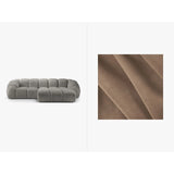 Diana 3-Sitzer Ecksofa Rechts, mit Bezug aus Samt (Sal3) in Grey Brown, 294x182 cm – Bild 1