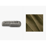 Diana 3-Sitzer Ecksofa Rechts, mit Bezug aus Samt (Sal8) in Grün, 294x182 cm – Bild 1