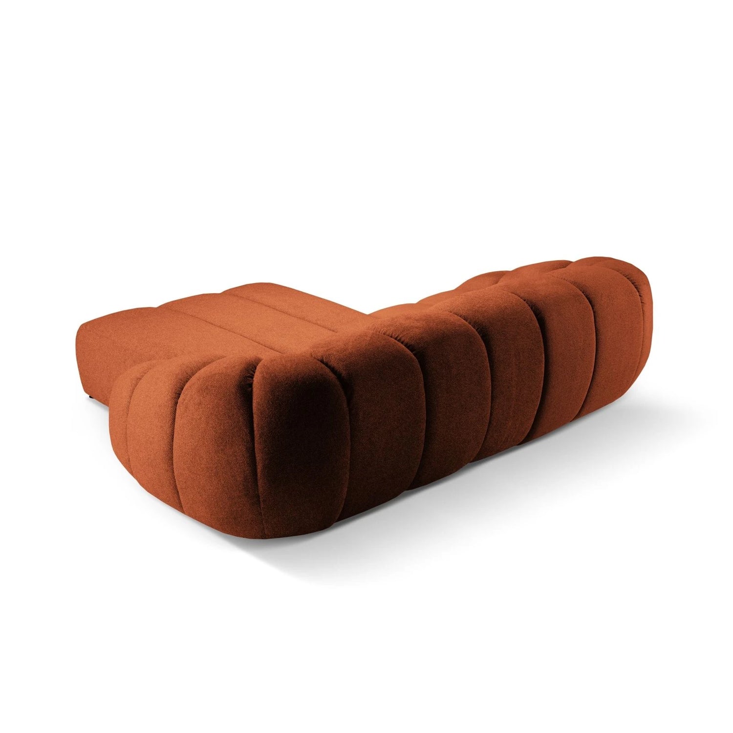 Diana 3-Sitzer Ecksofa Rechts, mit Bezug aus Strukturierter Stoff (Bub10) in Terrakotta, 294x182 cm – Bild 5
