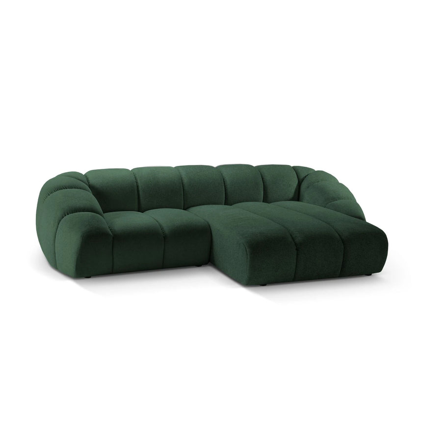 Diana 3-Sitzer Ecksofa Rechts, mit Bezug aus Strukturierter Stoff (Bub12) in Grün, 294x182 cm – Bild 4