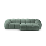 Diana 3-Sitzer Ecksofa Rechts, mit Bezug aus Strukturierter Stoff (Bub13) in Mint, 294x182 cm – Bild 1