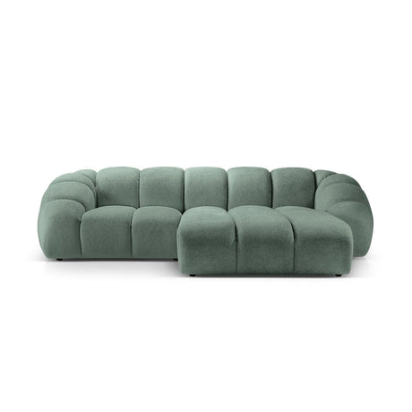 Diana 3-Sitzer Ecksofa Rechts, mit Bezug aus Strukturierter Stoff (Bub13) in Mint, 294x182 cm – Bild 1