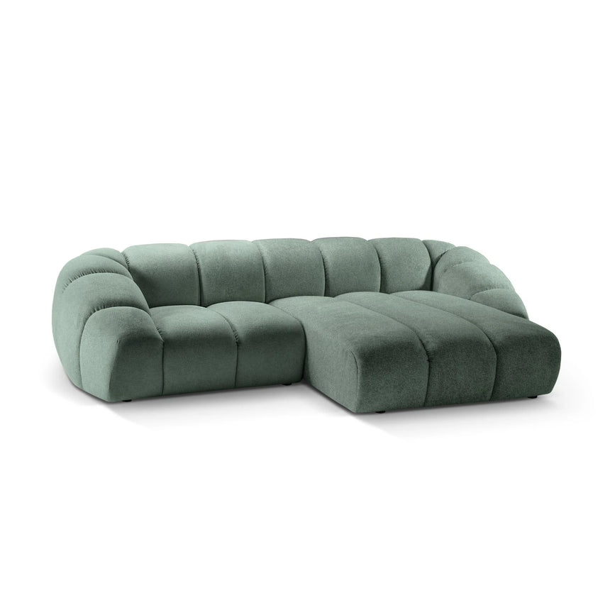Diana 3-Sitzer Ecksofa Rechts, mit Bezug aus Strukturierter Stoff (Bub13) in Mint, 294x182 cm – Bild 4