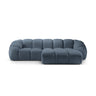 Diana 3-Sitzer Ecksofa Rechts, mit Bezug aus Strukturierter Stoff (Bub15) in Blau Jeans, 294x182 cm – Bild 1