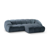 Diana 3-Sitzer Ecksofa Rechts, mit Bezug aus Strukturierter Stoff (Bub15) in Blau Jeans, 294x182 cm – Bild 4