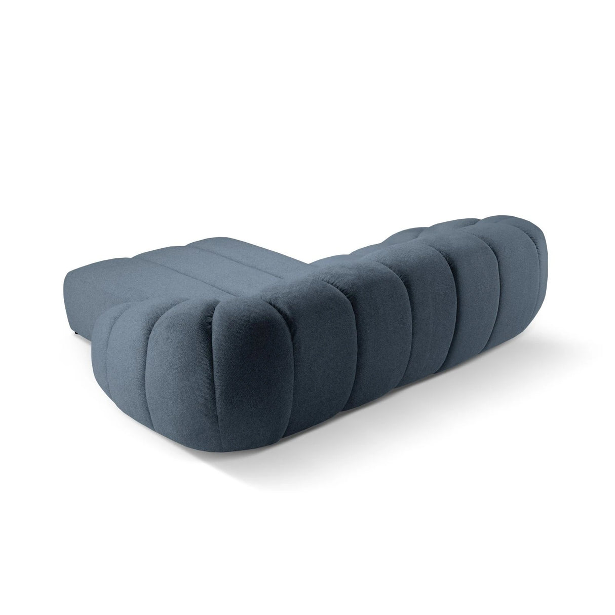 Diana 3-Sitzer Ecksofa Rechts, mit Bezug aus Strukturierter Stoff (Bub15) in Blau Jeans, 294x182 cm – Bild 5