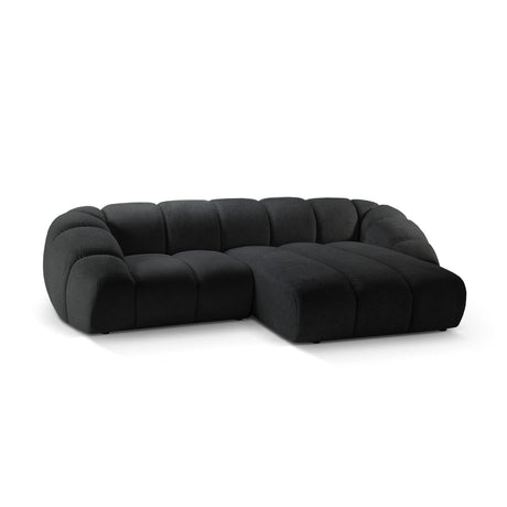 Diana 3-Sitzer Ecksofa Rechts, mit Bezug aus Strukturierter Stoff (Bub17) in Anthrazit, 294x182 cm – Bild 4
