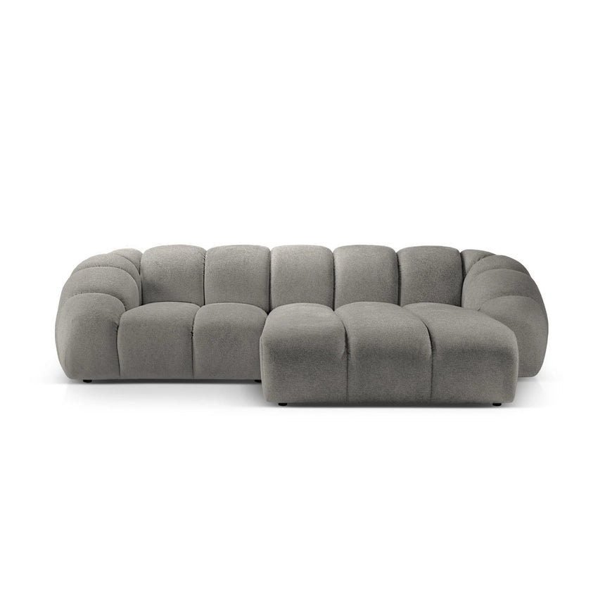 Diana 3-Sitzer Ecksofa Rechts, mit Bezug aus Strukturierter Stoff (Bub7) in Hellgrau, 294x182 cm – Bild 1