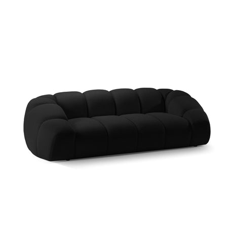 Diana 3-Sitzer Sofa mit Bezug aus 3D (Son19) in Schwarz, 254x114 cm – Bild 4