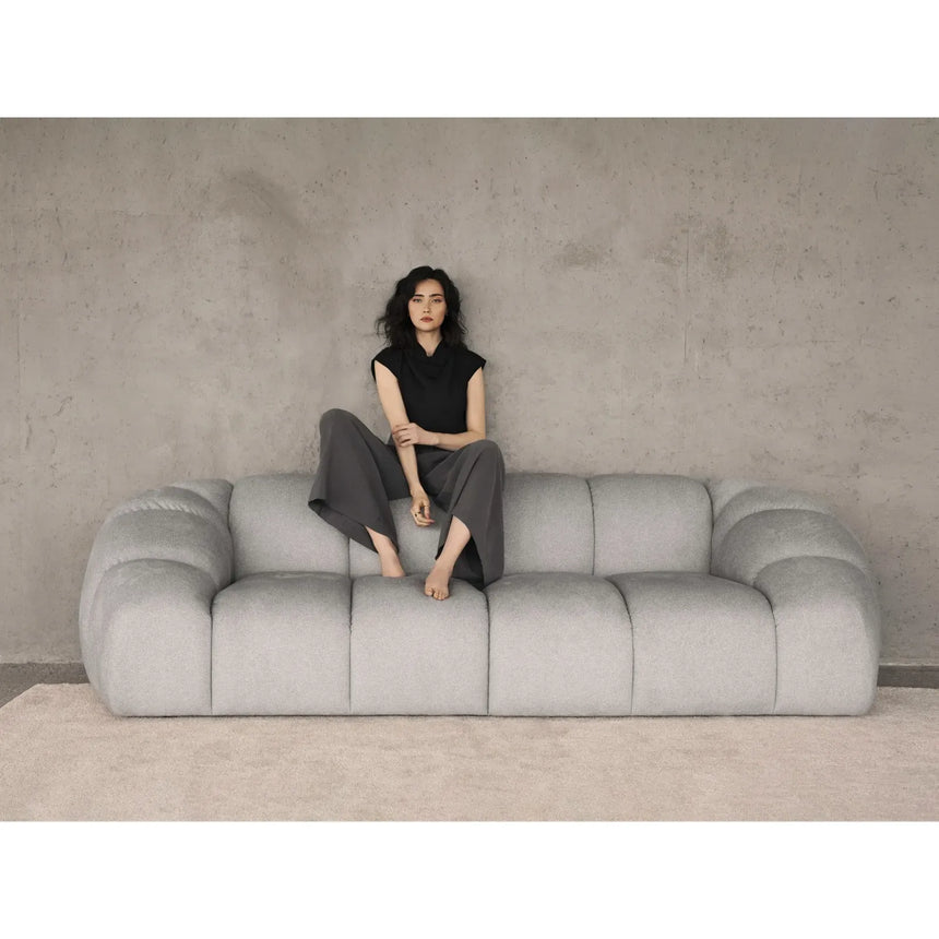 Diana 3-Sitzer Ecksofa Rechts, mit Bezug aus Samt oder Strukturstoff, 294x182 cm - ZEN ZONE Furniture