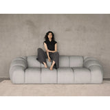 Diana 3-seater sofa with cover in 3D fabric, velvet or textured fabric, 254x114 cm