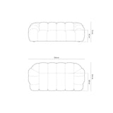 Diana 3-Sitzer Sofa mit Bezug aus 3D-Stoff, Samt oder Strukturstoff, 254x114 cm – Bild 3