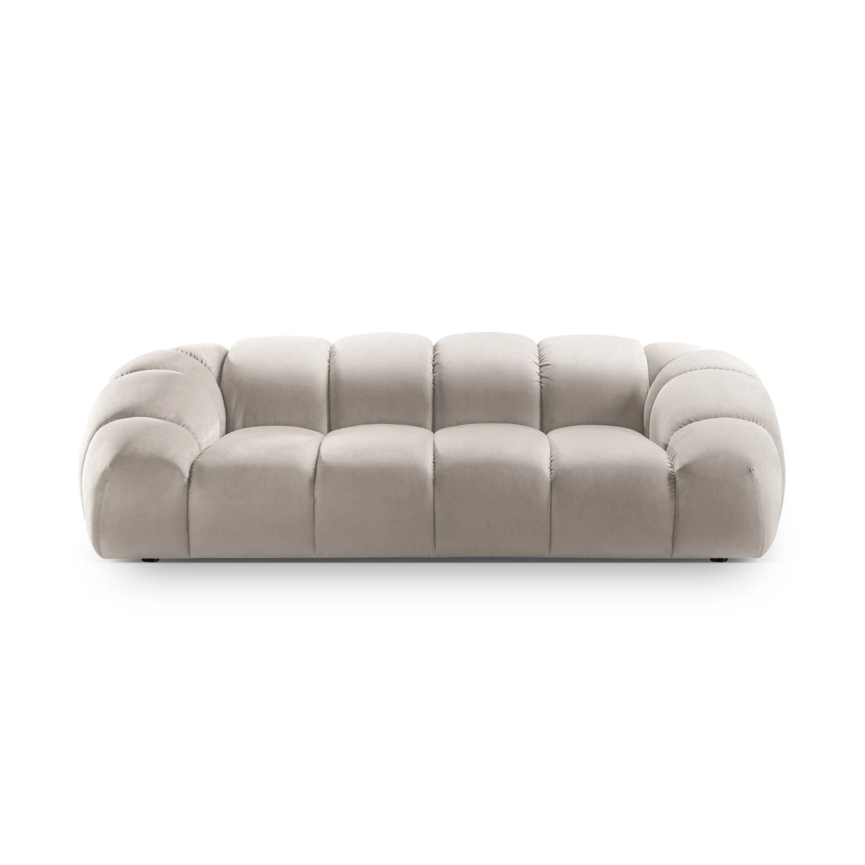Diana 3-Sitzer Sofa mit Bezug aus Samt (Sal1) in Beige, 254x114 cm – Bild 1