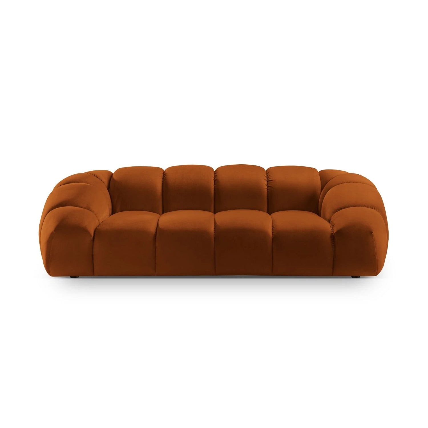 Diana 3-Sitzer Sofa mit Bezug aus Samt (Sal14) in Terrakotta, 254x114 cm – Bild 1