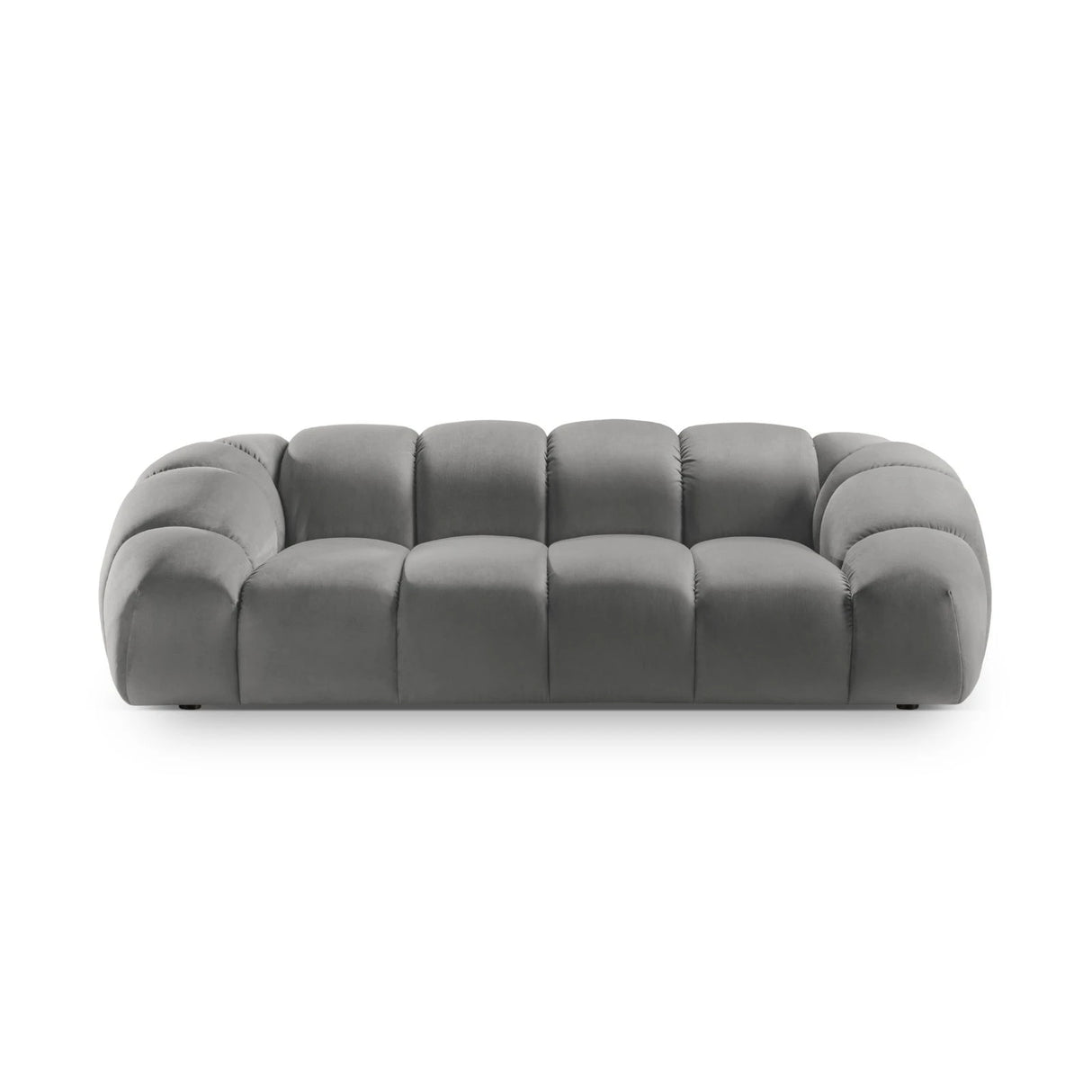Diana 3-Sitzer Sofa mit Bezug aus Samt (Sal17) in Grau, 254x114 cm – Bild 1