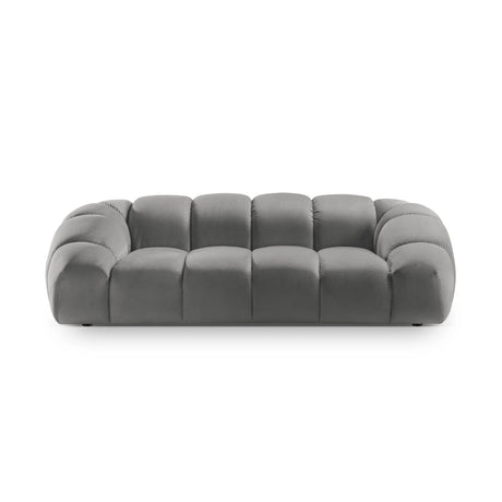 Diana 3-Sitzer Sofa mit Bezug aus Samt (Sal17) in Grau, 254x114 cm – Bild 1
