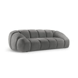 Diana 3-Sitzer Sofa mit Bezug aus Samt (Sal17) in Grau, 254x114 cm – Bild 3