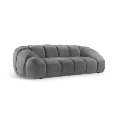 Diana 3-Sitzer Sofa mit Bezug aus Samt (Sal17) in Grau, 254x114 cm – Bild 3