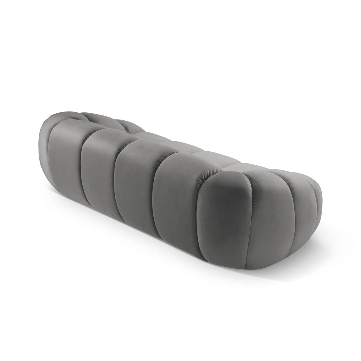 Diana 3-Sitzer Sofa mit Bezug aus Samt (Sal17) in Grau, 254x114 cm – Bild 4