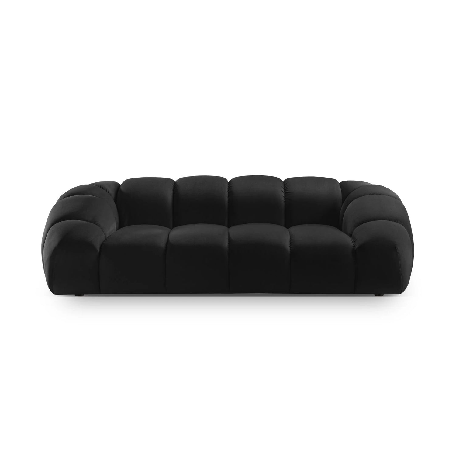 Diana 3-Sitzer Sofa mit Bezug aus Samt (Sal19) in Schwarz, 254x114 cm – Bild 1
