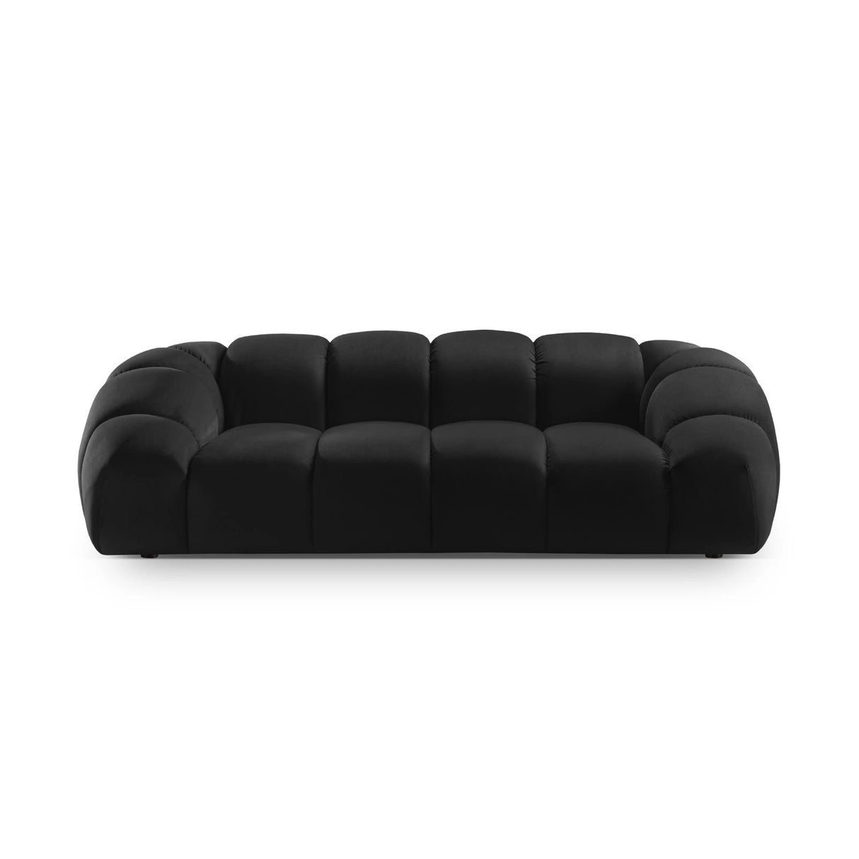 Diana 3-Sitzer Sofa mit Bezug aus Samt (Sal19) in Schwarz, 254x114 cm – Bild 1