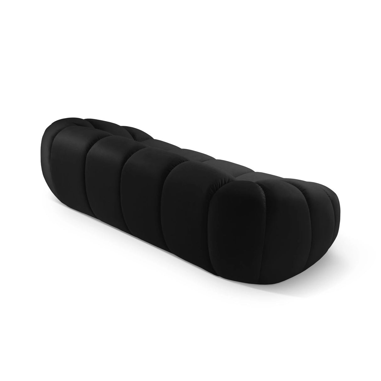 Diana 3-Sitzer Sofa mit Bezug aus Samt (Sal19) in Schwarz, 254x114 cm – Bild 4