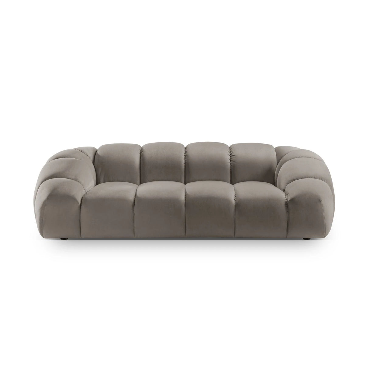 Diana 3-Sitzer Sofa mit Bezug aus Samt (Sal3) in Grey Brown, 254x114 cm – Bild 1