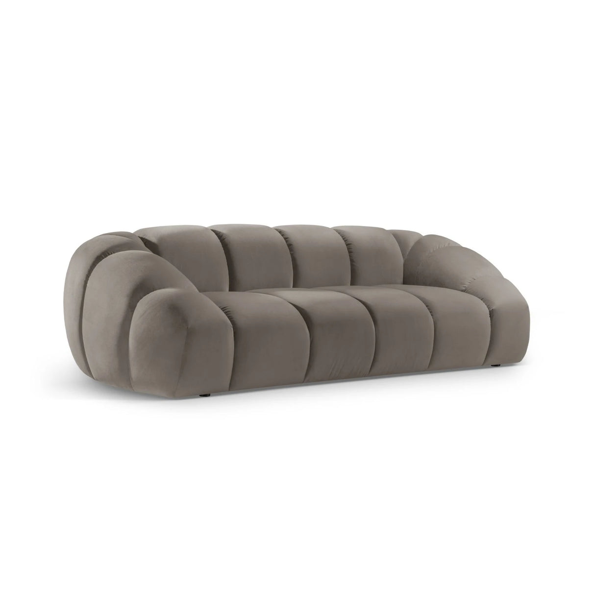 Diana 3-Sitzer Sofa mit Bezug aus Samt (Sal3) in Grey Brown, 254x114 cm – Bild 3