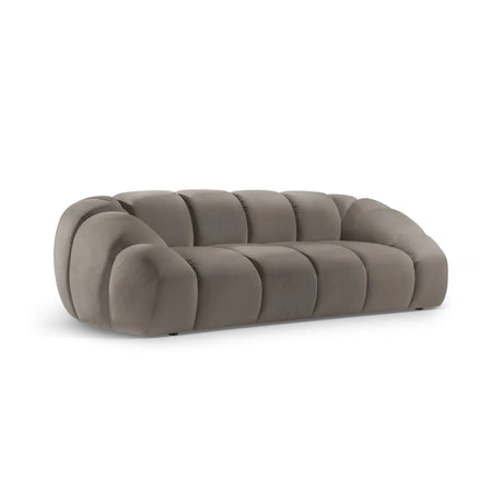 Diana 3-Sitzer Sofa mit Bezug aus Samt (Sal3) in Grey Brown, 254x114 cm – Bild 3
